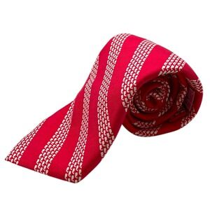Vineyard Vines Red and White Striped Whale Tie